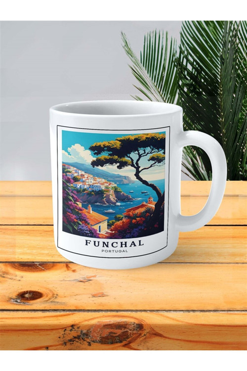 Art hedi̇ye funchal Baskılı Kupa Bardak Kişiye Özel desen