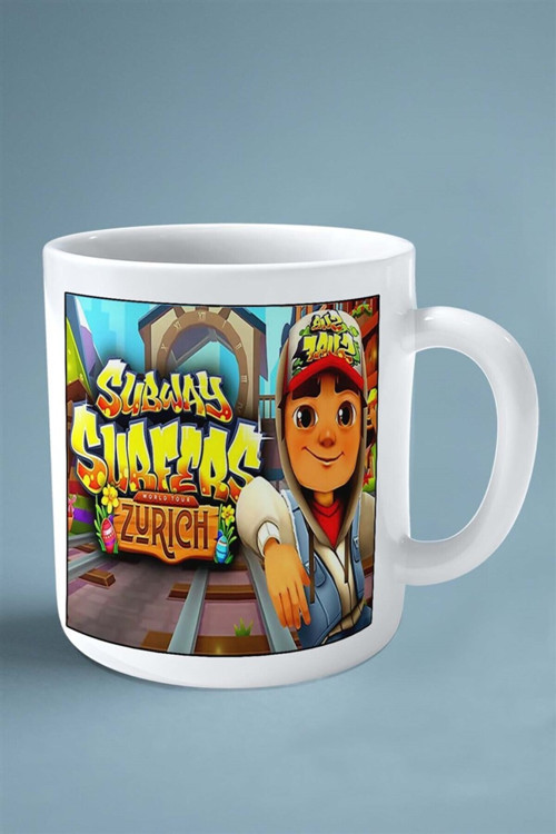 Art hedi̇ye subwaysurfers oyun Baskılı Kupa Bardak Çift Taraflı Baskı Kişiye Özel model 5