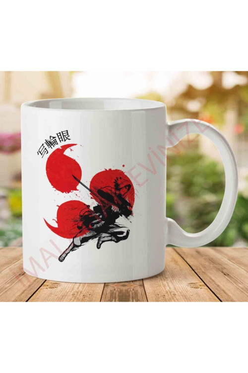 Art hedi̇ye 1-1881 Red Sun Sasuke Sharingan Naruto İki Tarafı Baskılı Kupa Bardak