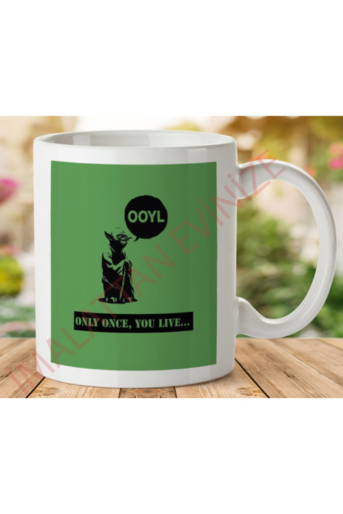 Art hedi̇ye Yoda Only Once,you Lıve Iki Tarafı Baskılı Kupa Bardak