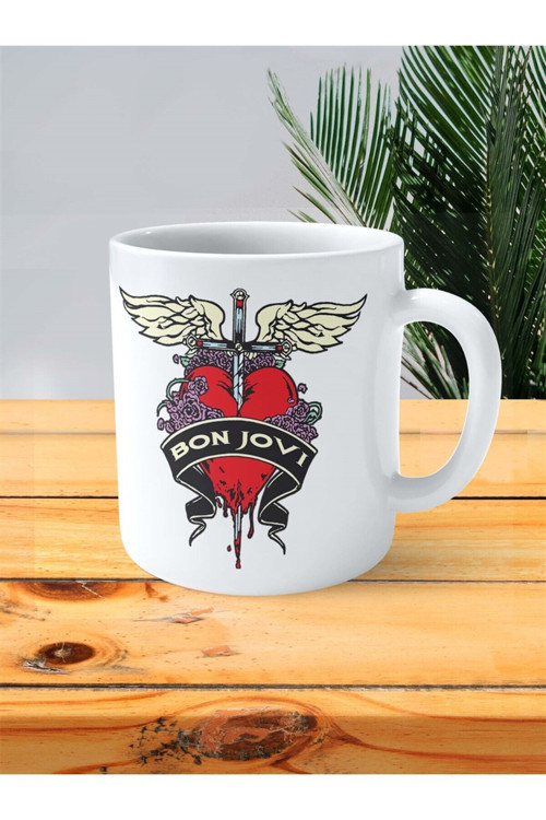 Art hedi̇ye Bon Jovi Baskılı Kupa Bardak Kişiye Özel Model 1