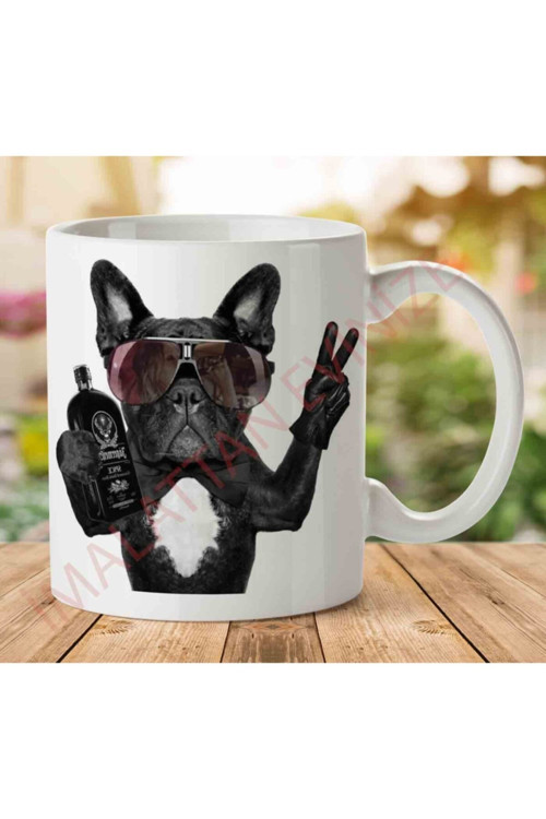 Art hedi̇ye Bulldog Hangover Iki Tarafı Baskılı Kupa Bardak