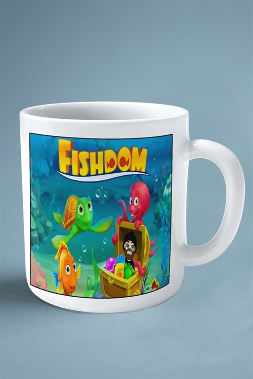 Art hedi̇ye fishdom Mobil Oyun Baskılı Kupa Bardak Çift Taraflı baskı kişiye özel model 3