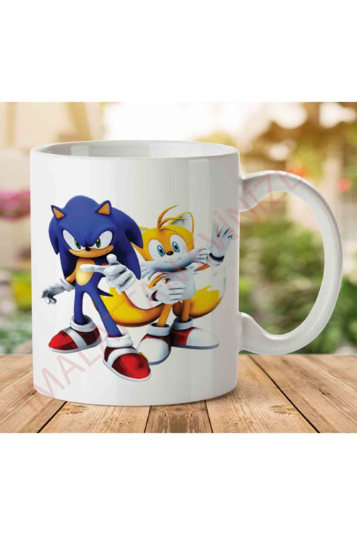 Art hedi̇ye Sonic Karakter Iki Tarafı Baskılı Kupa Bardak