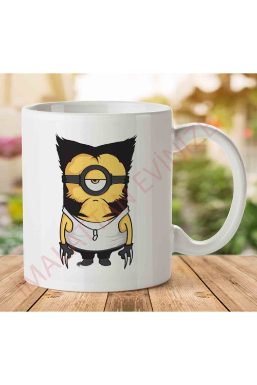 Art hedi̇ye Wolvenion Wolverine Minion X Men Minions Iki Tarafı Baskılı Kupa Bardak