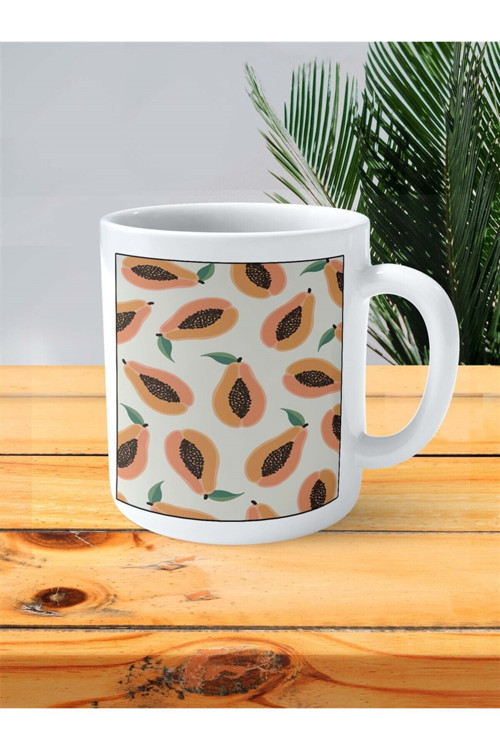 Art hedi̇ye papaya Baskılı Kupa Bardak Kişiye Özel desen 4