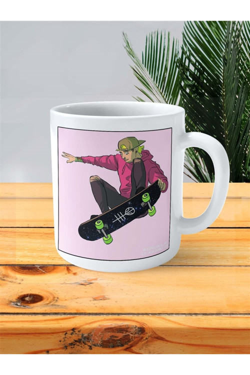 Art hedi̇ye kaykay Baskılı Kupa Bardak Kişiye Özel desen 4