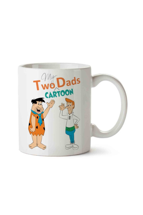 Art hedi̇ye Taş Devri Jetsons Two Dads Cartoon Iki Tarafı Baskılı Kupa Bardak