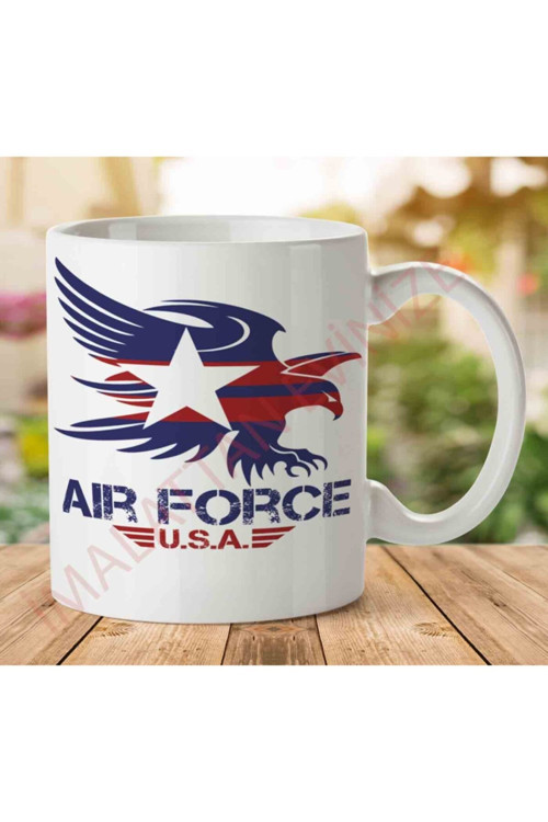 Art hedi̇ye Air Foce Askeri Iki Tarafı Baskılı Kupa Bardak