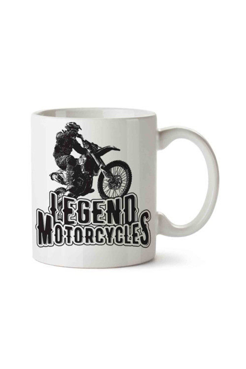 Art hedi̇ye Legend Motorcycles Iki Tarafı Baskılı Kupa Bardak