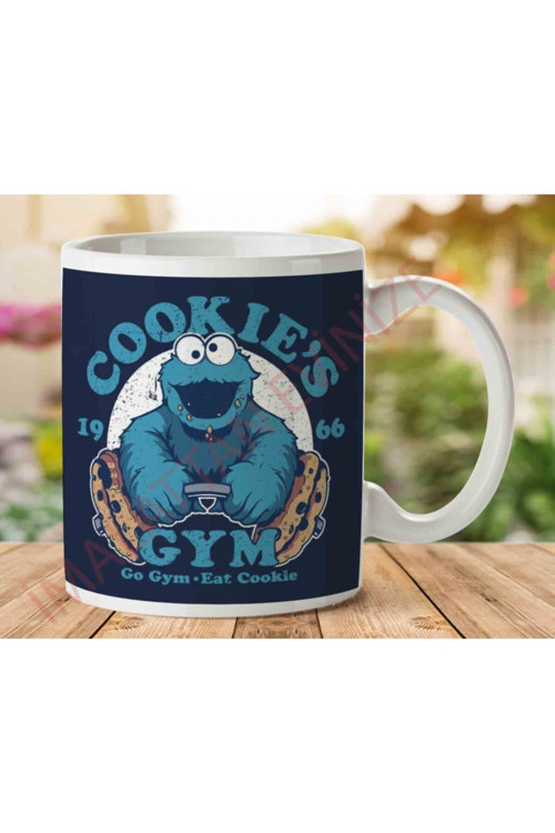 Art hedi̇ye Cookies Gym Kurabiye Canavarı Vücut Iki Tarafı Baskılı Kupa Bardak