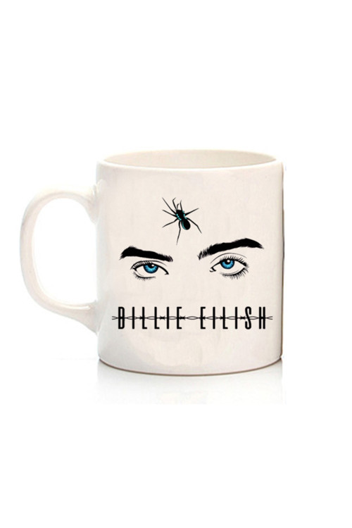 Art hedi̇ye Billie Eilish Örümcek Iki Tarafı Baskılı Kupa Bardak