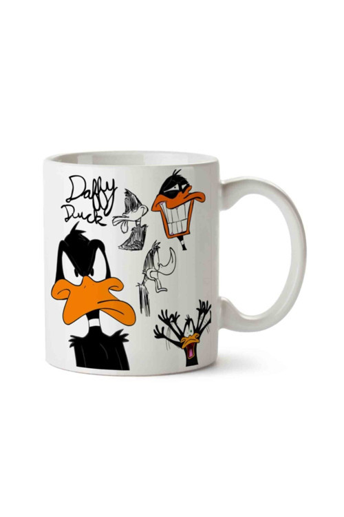 Art hedi̇ye Looney Tunes Daffy Duck Iki Tarafı Baskılı Kupa Bardak