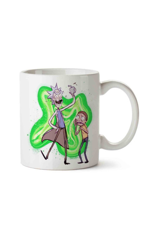 Art hedi̇ye Ricky And Morty Network Iki Tarafı Baskılı Kupa Bardak