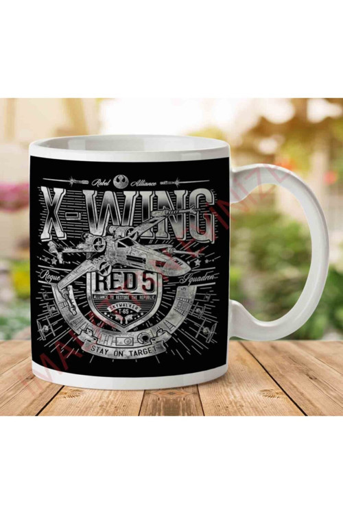Art hedi̇ye X Wing Red Star Wars Iki Tarafı Baskılı Kupa Bardak