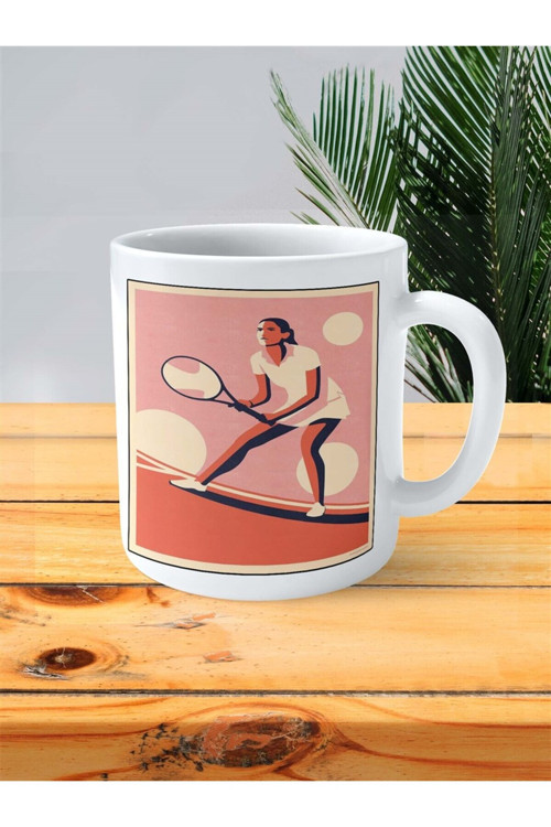 Art hedi̇ye tenis Baskılı Kupa Bardak Kişiye Özel desen 2