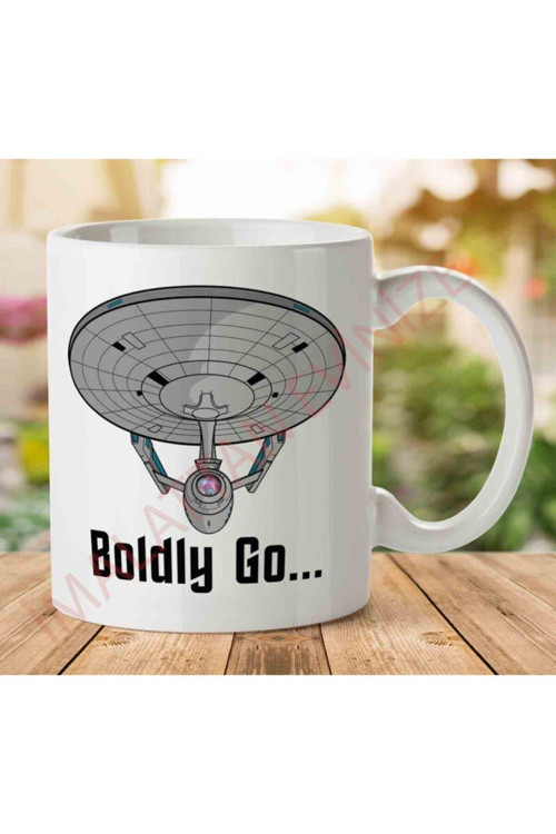 Art hedi̇ye Star Trek Boldly Go İki Tarafı Baskılı Kupa Bardak