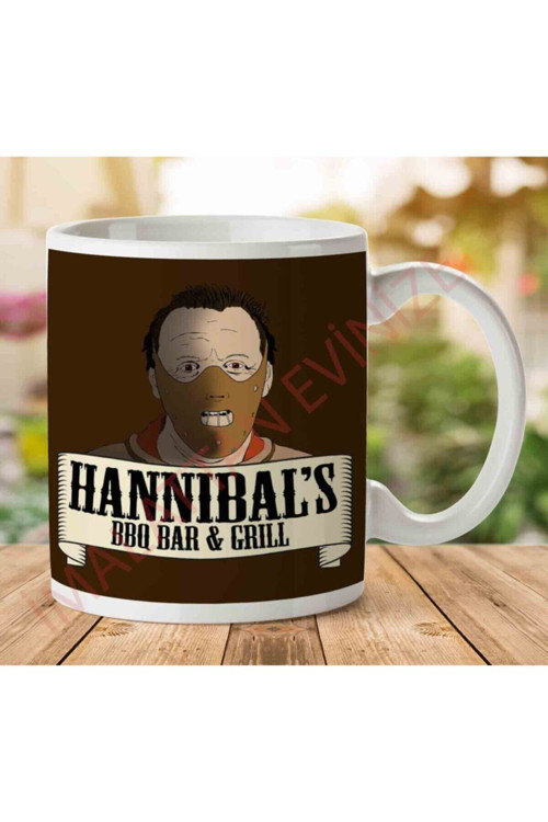 Art hedi̇ye Hannibals Bbq Bar & Grill İki Tarafı Baskılı Kupa Bardak