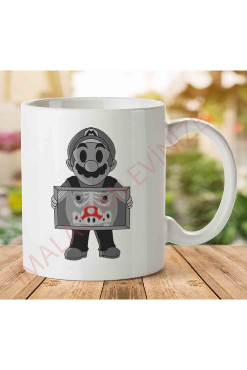 Art hedi̇ye Super Mario X Ray Super Mushroom Iki Tarafı Baskılı Kupa Bardak