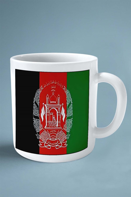 Art hedi̇ye afganistan bayrak baskılı kupa bardak çift taraflı kişiye özel