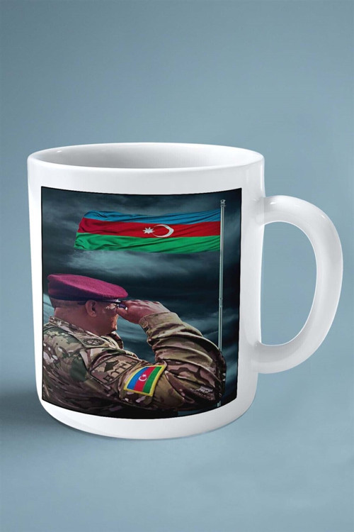 Art hedi̇ye Azerbaijan azerbaycan bayrak baskılı kupa bardak çift taraflı kişiye özel