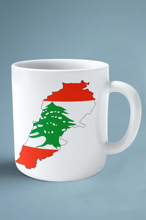 Art hedi̇ye lübnan Lebanonbayrak baskılı kupa bardak çift taraflı kişiye özel model 1