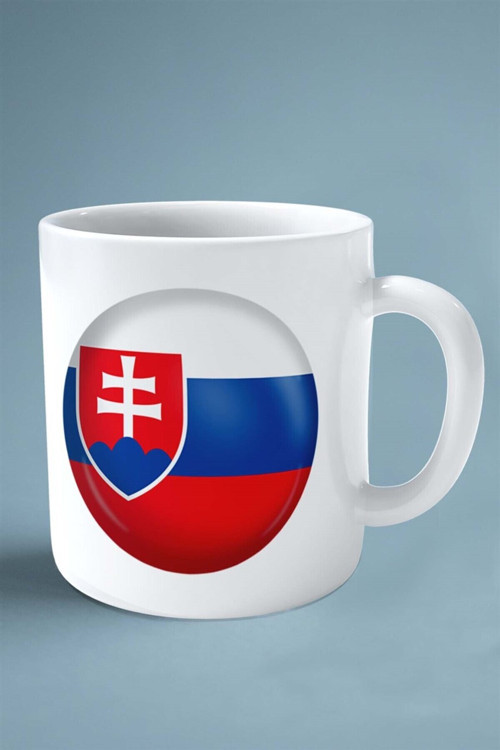 Art hedi̇ye slovakya bayrak baskılı kupa bardak çift taraflı kişiye özel model 3