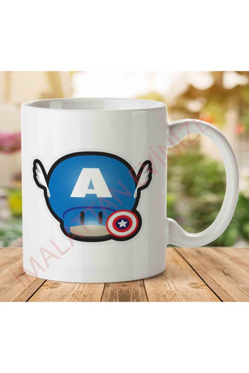 Art hedi̇ye Super Mario Mushroom Captain America Iki Tarafı Baskılı Kupa Bardak