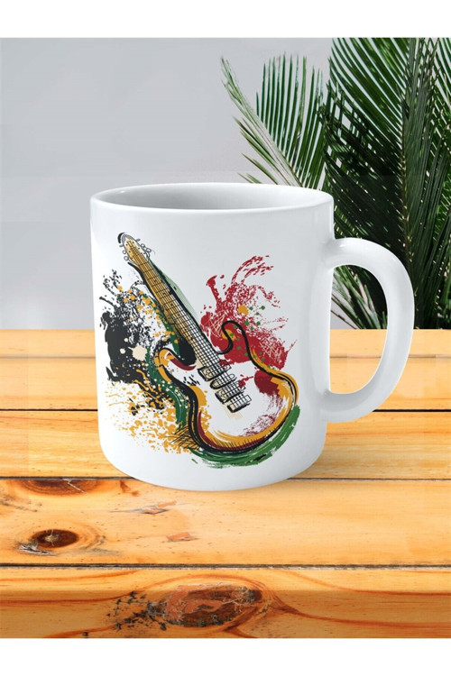 Art hedi̇ye elektrogitar Baskılı Kupa Bardak Kişiye Özel Model 4