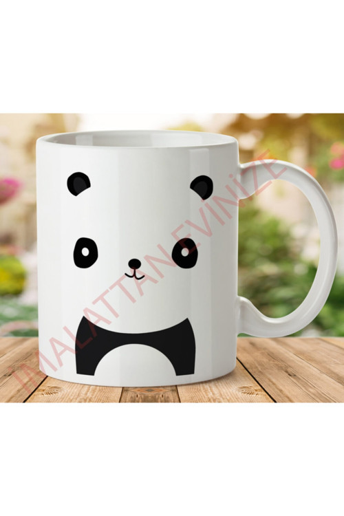Art hedi̇ye Sevimli Panda Iki Tarafı Baskılı Kupa Bardak