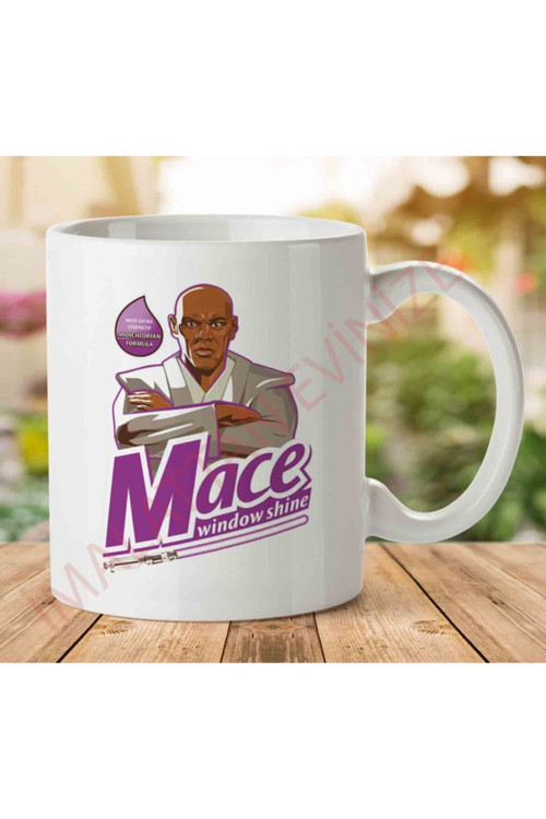 Art hedi̇ye Mace Windu Window Shine Iki Tarafı Baskılı Kupa Bardak
