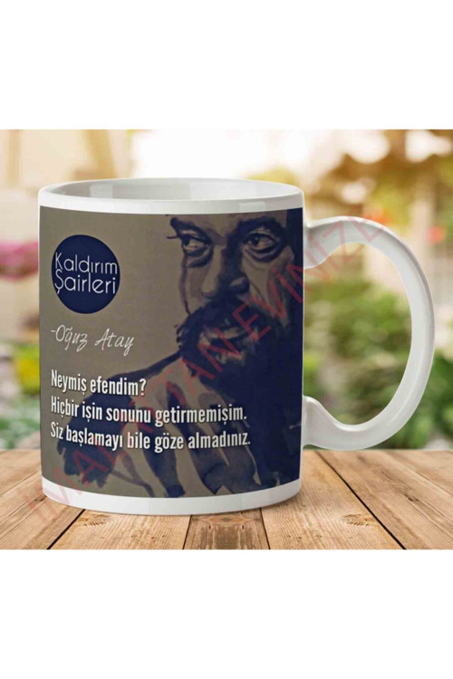 Art hedi̇ye Oğuz Atay Neymiş Efendim Iki Tarafı Baskılı Kupa Bardak