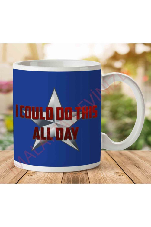 Art hedi̇ye I Could Do This All Day Captain America Steve Rogers Iki Tarafı Baskılı Kupa Bardak