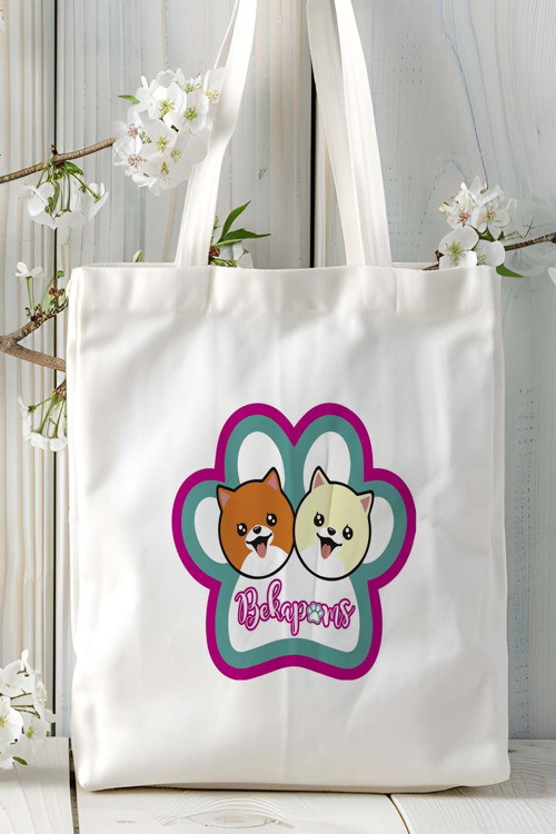 Art hedi̇ye pomeranian Köpek Baskılı Bez Çanta Omuz Çantası Kişiye Özel model 7