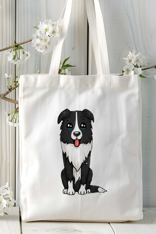 Art hedi̇ye Border Collie Köpek Baskılı Omuz Çanta Kişiye Özel model 4