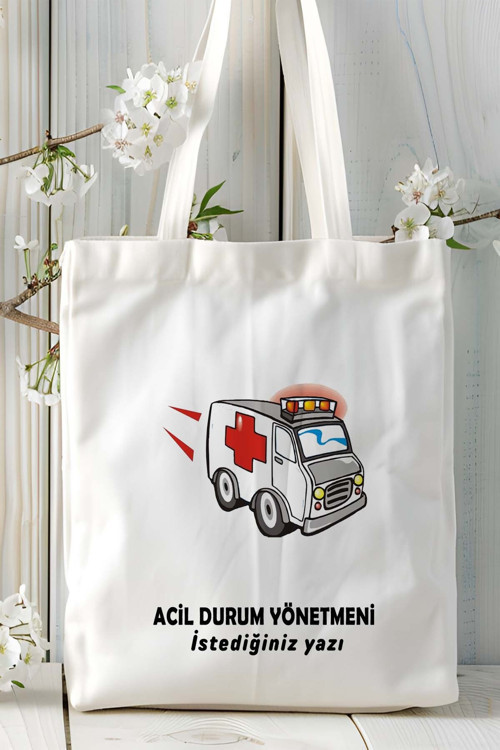 Art hedi̇ye acil durum yönetmeni yöneticisi Baskılı bez omuz çantası kişiye özel model 2