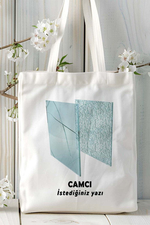 Art hedi̇ye camcı Baskılı bez omuz çantası kişiye özel model 9