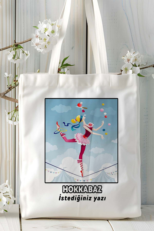 Art hedi̇ye hokkabaz Baskılı bez omuz çantası kişiye özel model 6