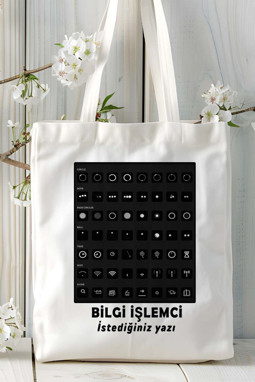 Art hedi̇ye bilgi işlemci Baskılı bez omuz çantası kişiye özel model 17