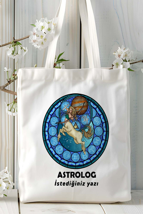 Art hedi̇ye astrolog Baskılı bez omuz çantası kişiye özel model 24