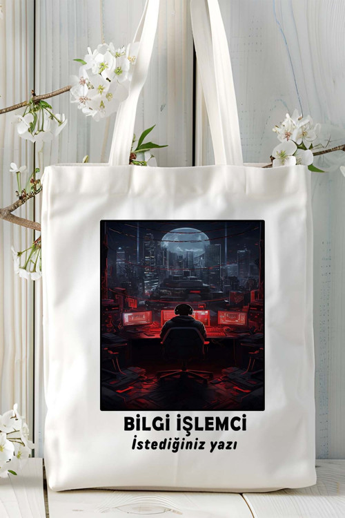 Art hedi̇ye bilgi işlemci Baskılı bez omuz çantası kişiye özel model 21