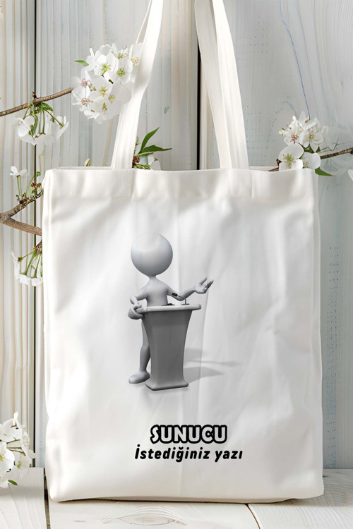 Art hedi̇ye sunucu Baskılı bez omuz çantası kişiye özel model 6