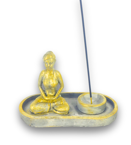 Yogacı Kız Çubuk Tütsülük ve Tealight (Beyaz)