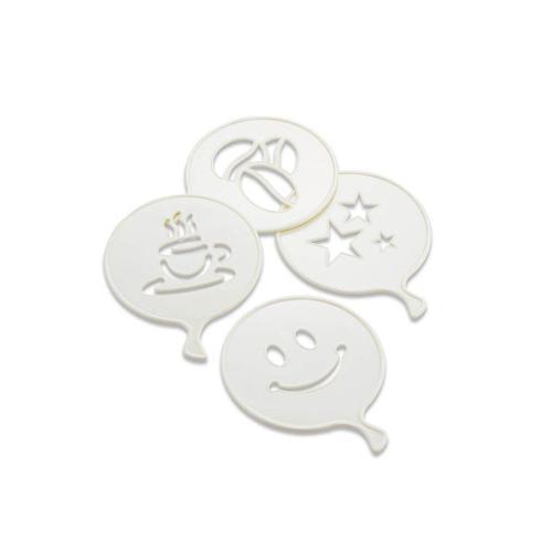 4 PCS SÜSLEME ŞABLONU PLASTİK KAHVE FİNCAN - YILDIZ - GÜLEN YÜZ - PALYAÇO 