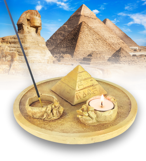 Antik Mısır Daire Piramit Çubuk Tütsülük ve Tealight