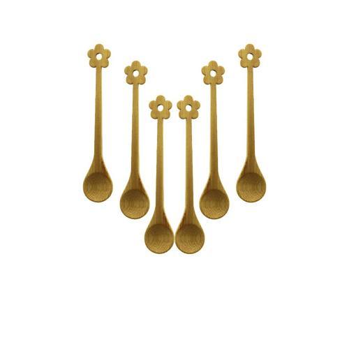 6 PCS   MİNİ   BAMBU AHŞAP KAŞIK   14.5CM 