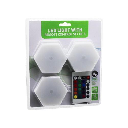 3PCS - ALTIGEN - RGB   KUMANDALI - PİLLİ - DOKUNMATİK  LAMBA SETİ  6 LED 