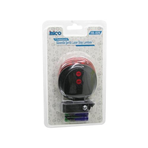 GÜVENLİK ŞERİTLİ LAZER BİSİKLET STOP LAMBASI PİLLİ 7 FONKSİYONLU SU GEÇİRMEZ