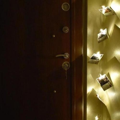 Bakır Renkli Led Işıklı Fotoğraf Asma Işık Süsleme Mandalları 