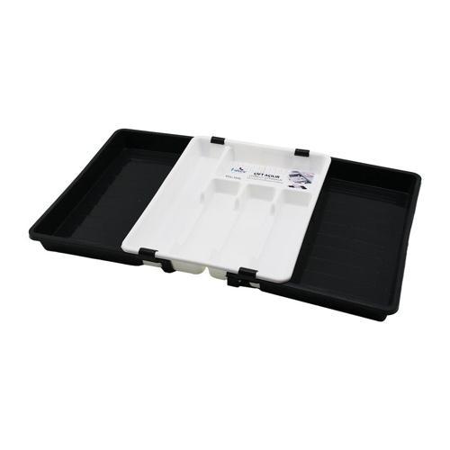 KAYAR KAŞIKLIK İKİ TARAFLI ÇİFT AÇILIR AYARLANABİLİR ÇEKMECE İÇİ 36X69CM 